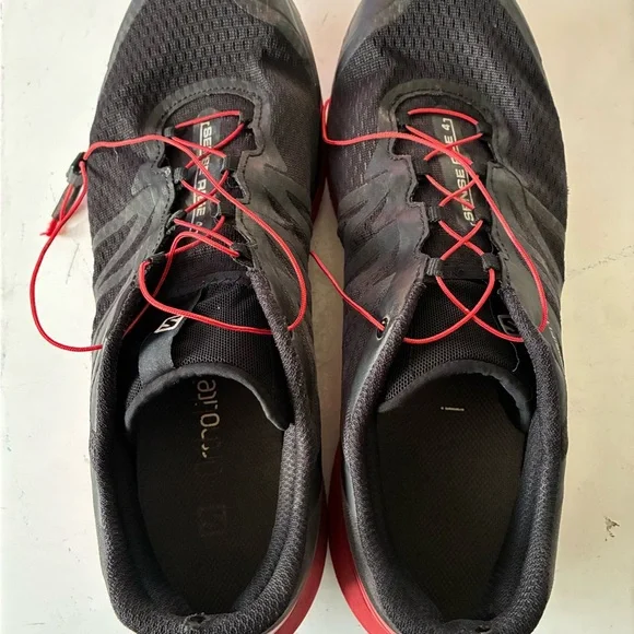 Salomon Men's Black and Red sense ride 4 Trail Shoes - Picture 2 of 7